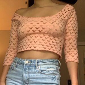 ADORABLE PINK CROP TOP FREE PEOPLE